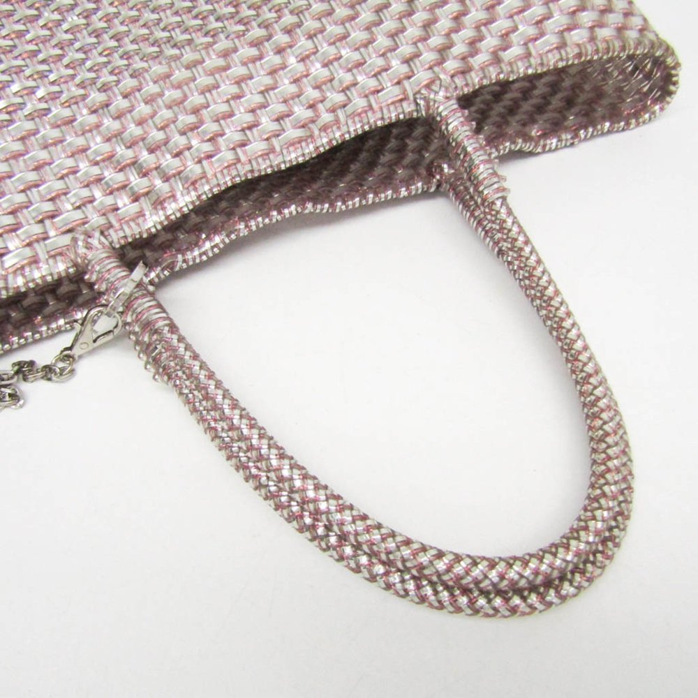 Anteprima Intreccio PB15F07178 Women's Wire Tote Bag Pink,Silver - Picture 11 of 13
